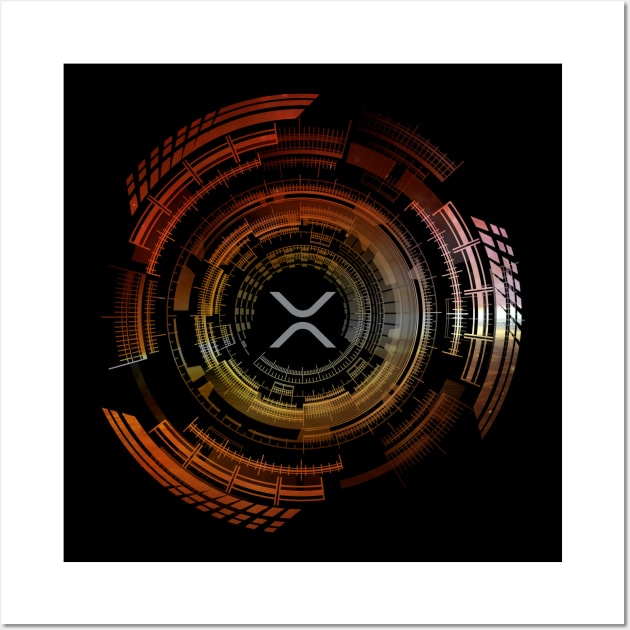 XRP Logo in Sci-Fi Hi-Tech Design Wall Art by cryptogeek